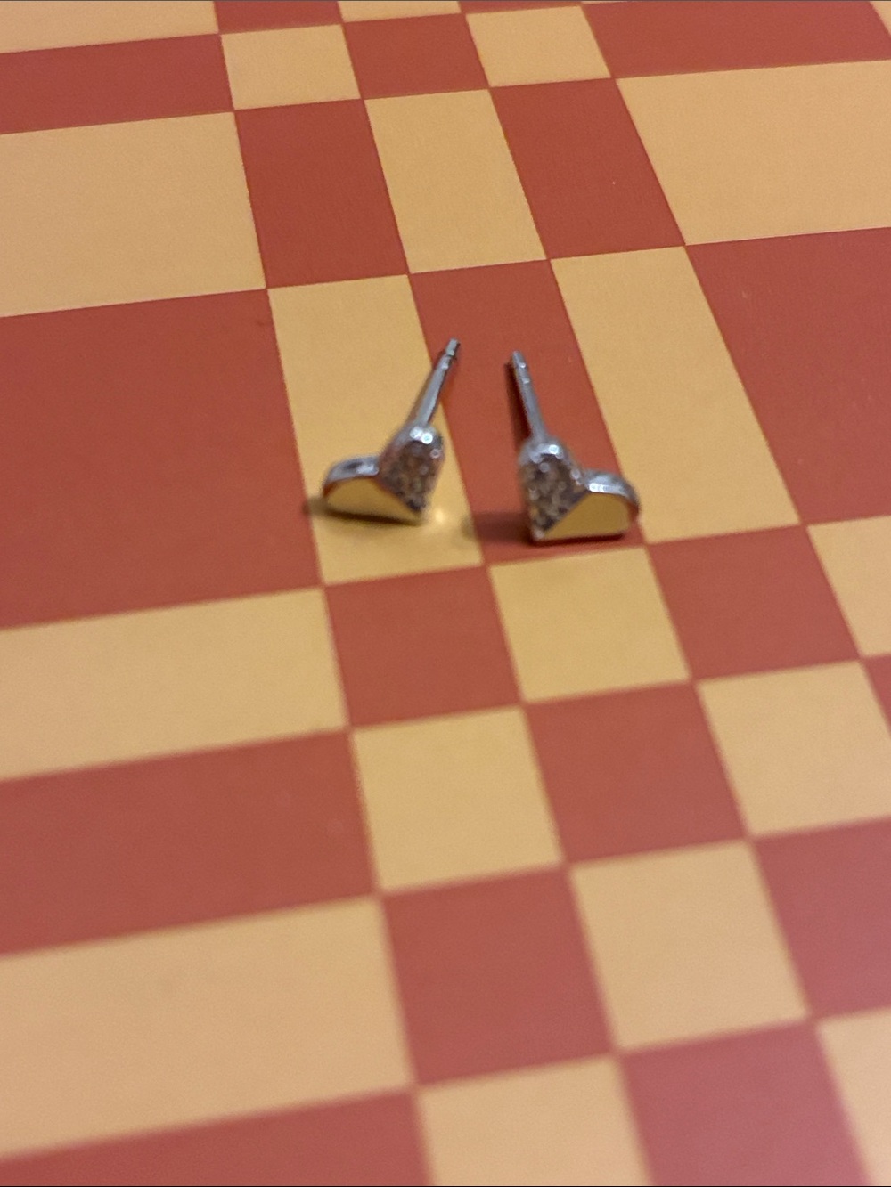 Women’s 925 Sterling Silver heart earrings with diamond like pave detailing